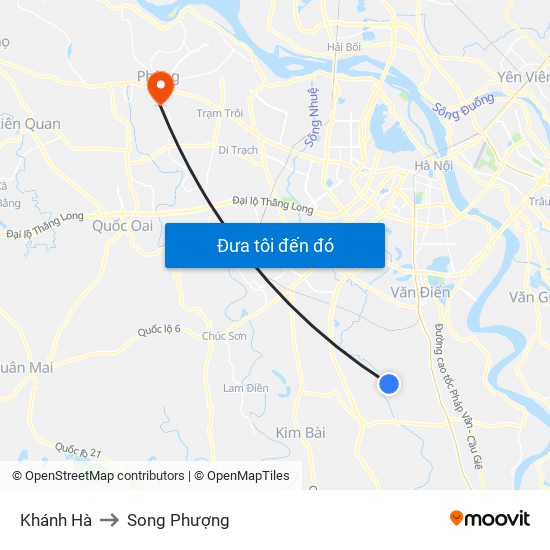 Khánh Hà to Song Phượng map