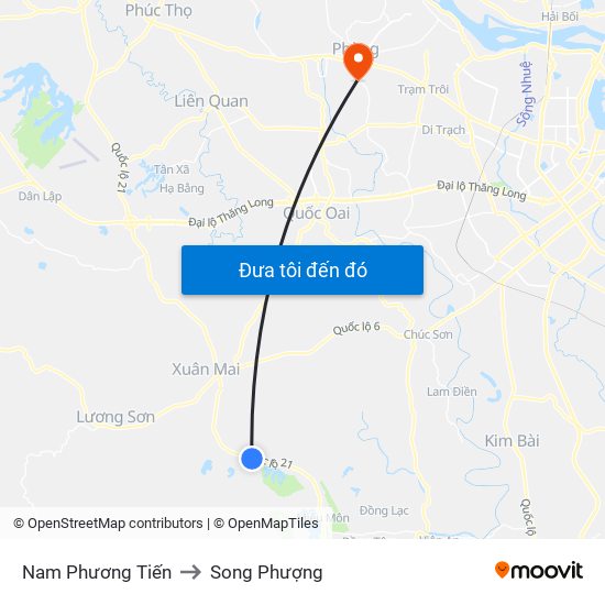 Nam Phương Tiến to Song Phượng map