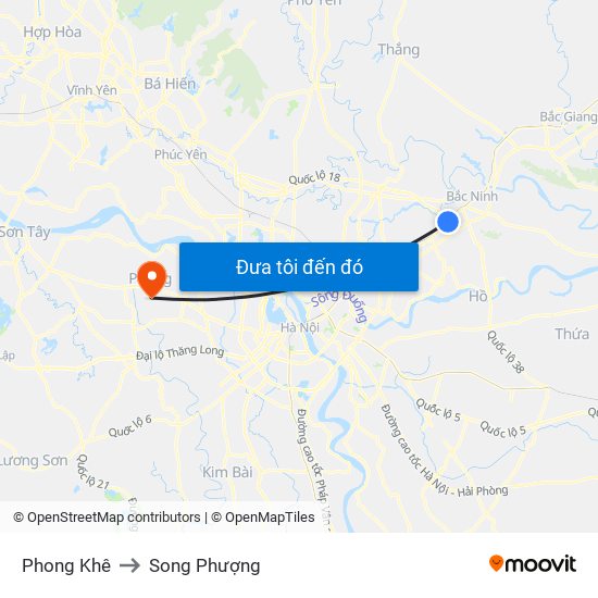 Phong Khê to Song Phượng map