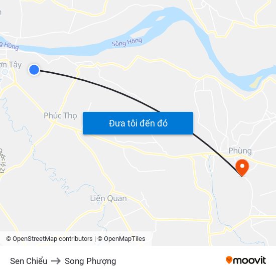 Sen Chiểu to Song Phượng map