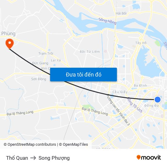 Thổ Quan to Song Phượng map