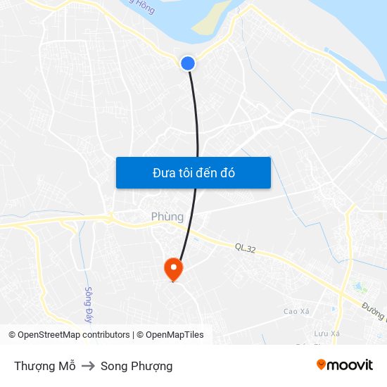 Thượng Mỗ to Song Phượng map