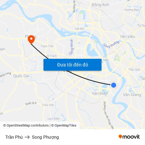 Trần Phú to Song Phượng map