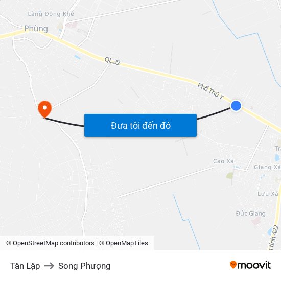 Tân Lập to Song Phượng map