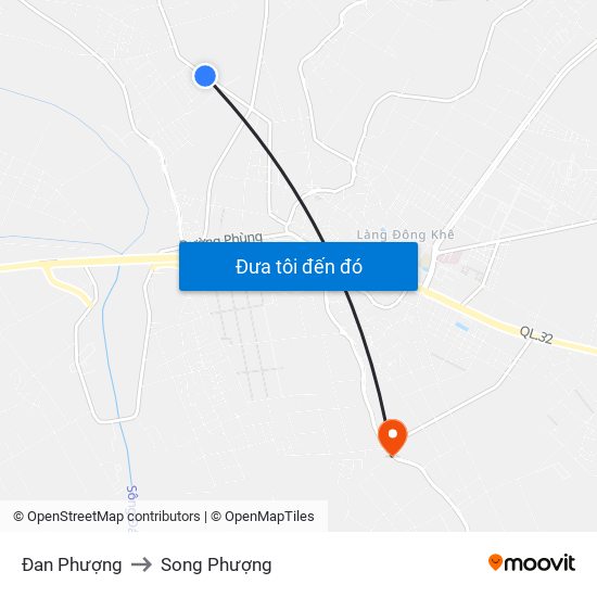 Đan Phượng to Song Phượng map