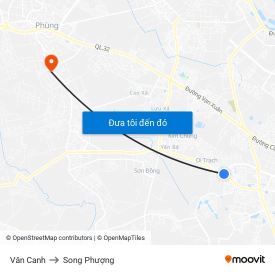 Vân Canh to Song Phượng map