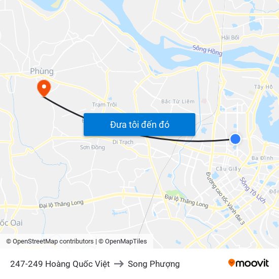 247-249 Hoàng Quốc Việt to Song Phượng map