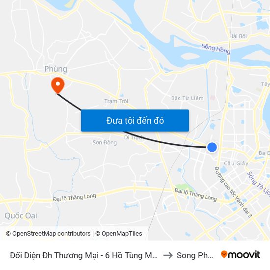 Đối Diện Đh Thương Mại - 6 Hồ Tùng Mậu (Cột Sau) to Song Phượng map