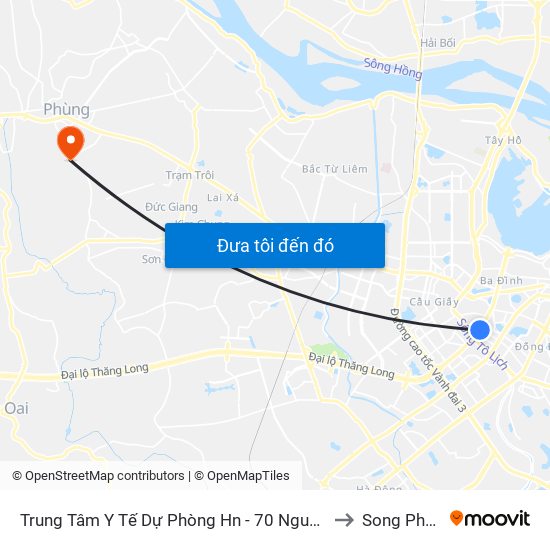 Trung Tâm Y Tế Dự Phòng Hn - 70 Nguyễn Chí Thanh to Song Phượng map