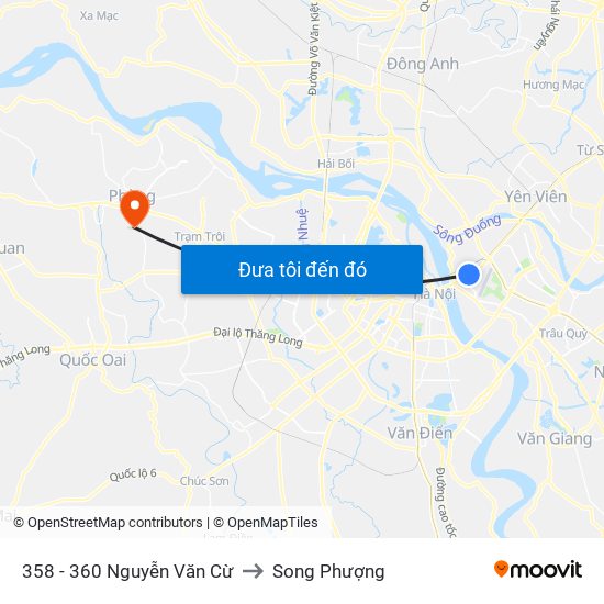 358 - 360 Nguyễn Văn Cừ to Song Phượng map