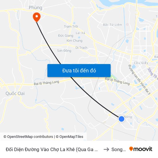 Đối Diện Đường Vào Chợ La Khê (Qua Ga Metro La Khê) - 405 Quang Trung (Hà Đông) to Song Phượng map