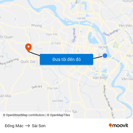 Đống Mác to Sài Sơn map