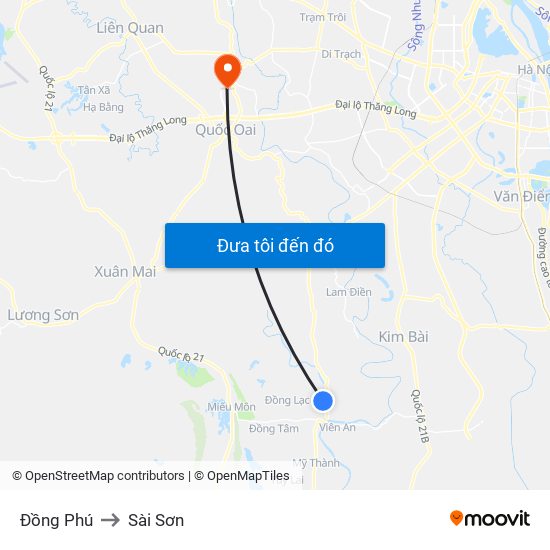 Đồng Phú to Sài Sơn map