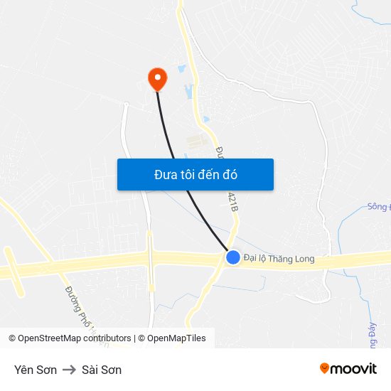 Yên Sơn to Sài Sơn map