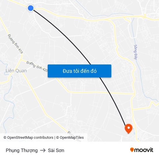 Phụng Thượng to Sài Sơn map