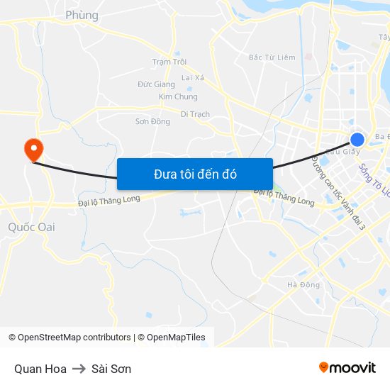 Quan Hoa to Sài Sơn map