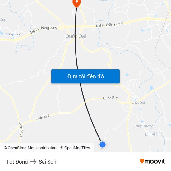 Tốt Động to Sài Sơn map