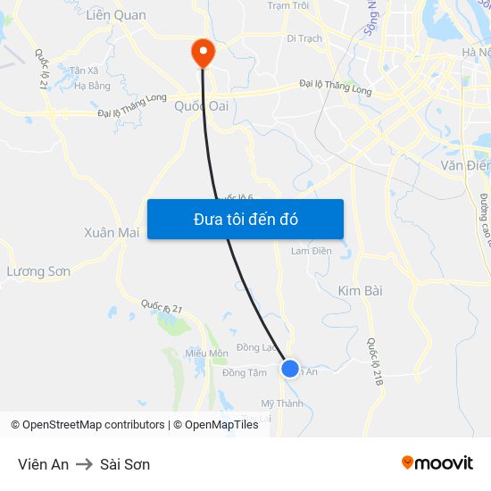 Viên An to Sài Sơn map