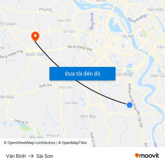Văn Bình to Sài Sơn map