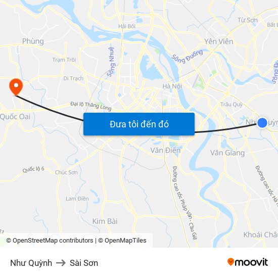 Như Quỳnh to Sài Sơn map