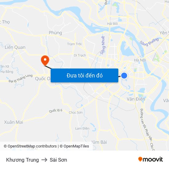Khương Trung to Sài Sơn map