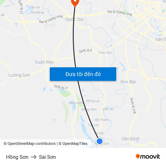 Hồng Sơn to Sài Sơn map