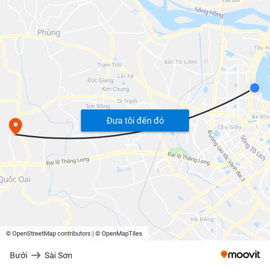 Bưởi to Sài Sơn map