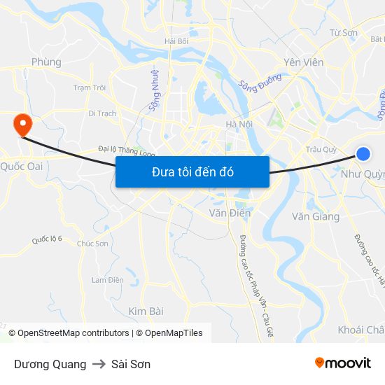 Dương Quang to Sài Sơn map