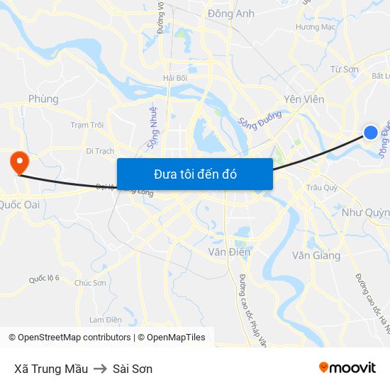 Xã Trung Mầu to Sài Sơn map