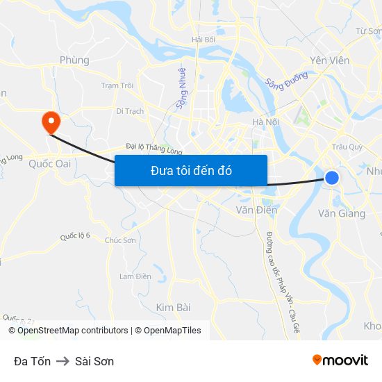 Đa Tốn to Sài Sơn map