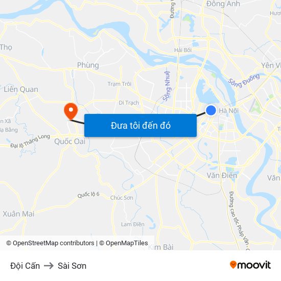 Đội Cấn to Sài Sơn map