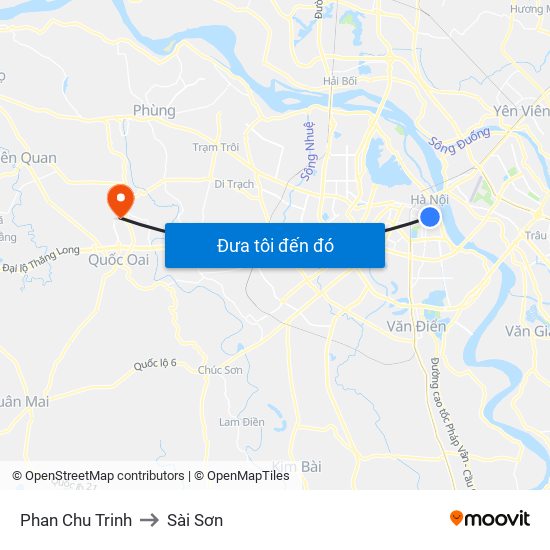 Phan Chu Trinh to Sài Sơn map