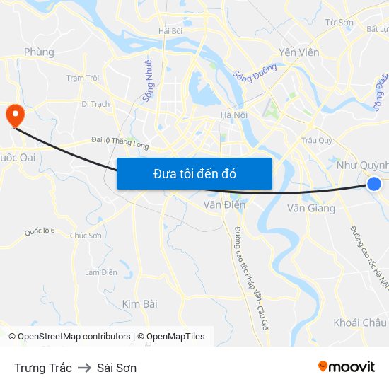 Trưng Trắc to Sài Sơn map