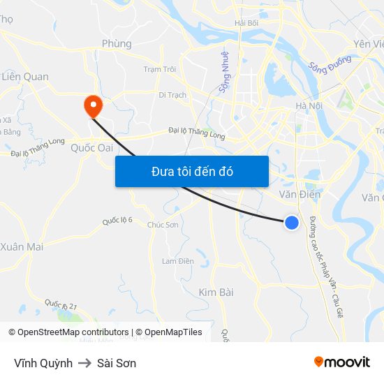 Vĩnh Quỳnh to Sài Sơn map