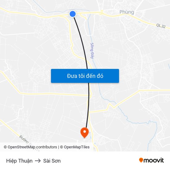 Hiệp Thuận to Sài Sơn map