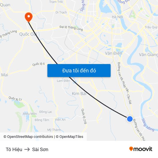 Tô Hiệu to Sài Sơn map