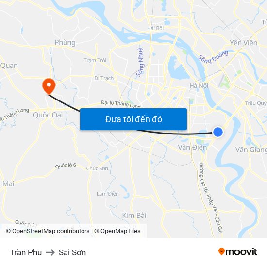 Trần Phú to Sài Sơn map