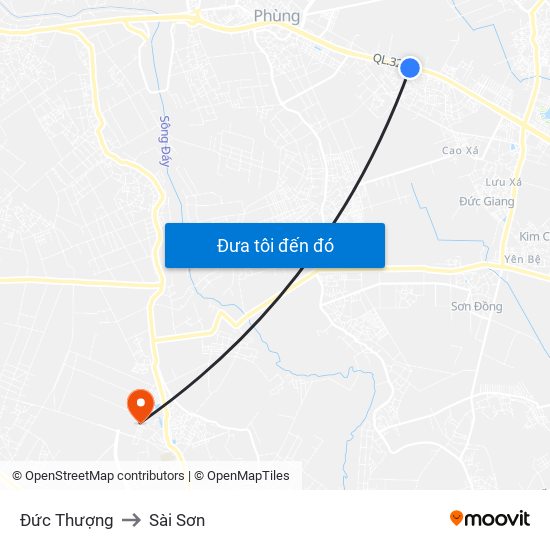 Đức Thượng to Sài Sơn map