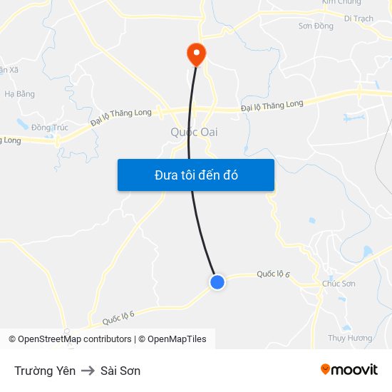 Trường Yên to Sài Sơn map