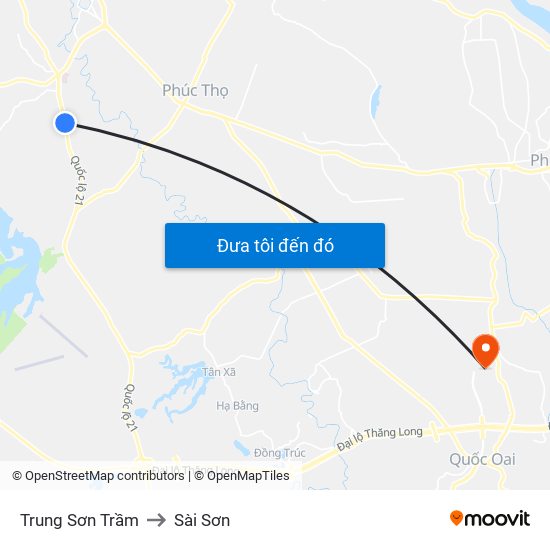 Trung Sơn Trầm to Sài Sơn map
