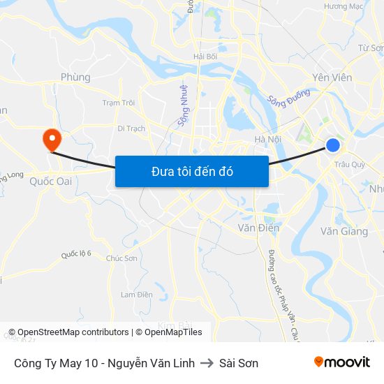 Công Ty May 10 - Nguyễn Văn Linh to Sài Sơn map