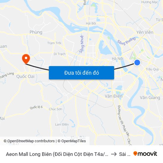 Aeon Mall Long Biên (Đối Diện Cột Điện T4a/2a-B Đường Cổ Linh) to Sài Sơn map