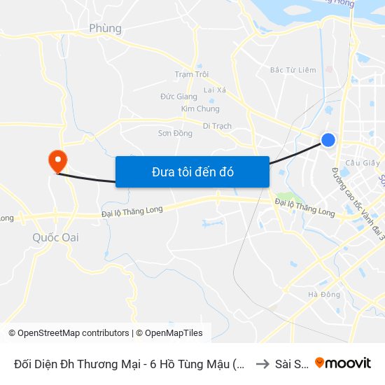 Đối Diện Đh Thương Mại - 6 Hồ Tùng Mậu (Cột Sau) to Sài Sơn map