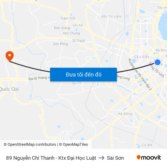 89 Nguyễn Chí Thanh - Ktx Đại Học Luật to Sài Sơn map