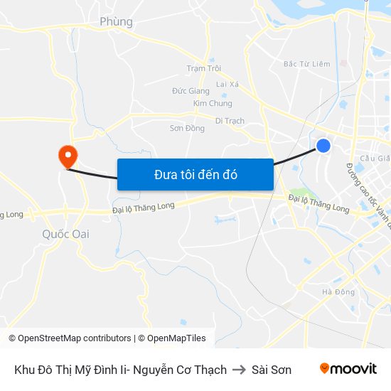 Khu Đô Thị Mỹ Đình Ii- Nguyễn Cơ Thạch to Sài Sơn map