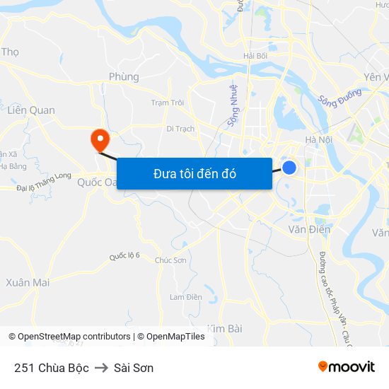251 Chùa Bộc to Sài Sơn map