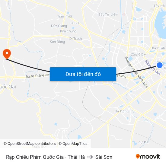 Rạp Chiếu Phim Quốc Gia - Thái Hà to Sài Sơn map