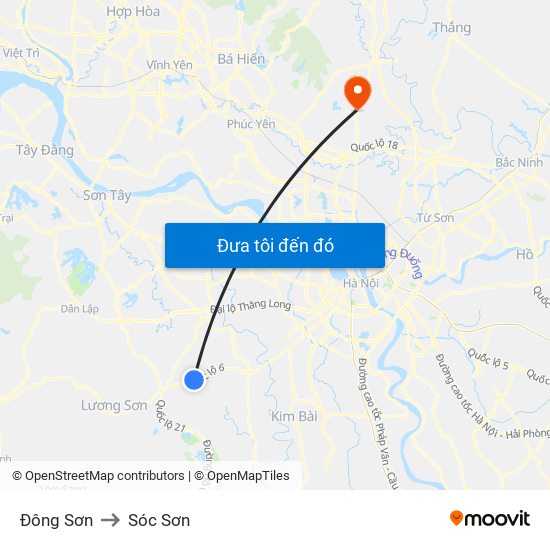 Đông Sơn to Sóc Sơn map