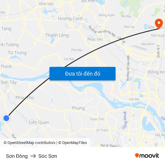 Sơn Đông to Sóc Sơn map