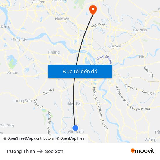 Trường Thịnh to Sóc Sơn map